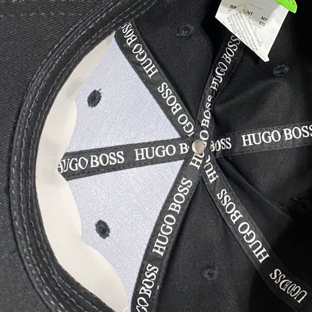 NWT Men's HUGO BOSS White Logo Cap With Adjustable Strap Color Black - Picture 4 of 4